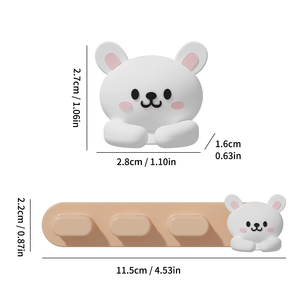 WORTHBUY Cute Desktop Cable Organizer Holder Winder Clips Desk Self-Adhesive Mobile Phone Data Cable Management Wire Cord Holder