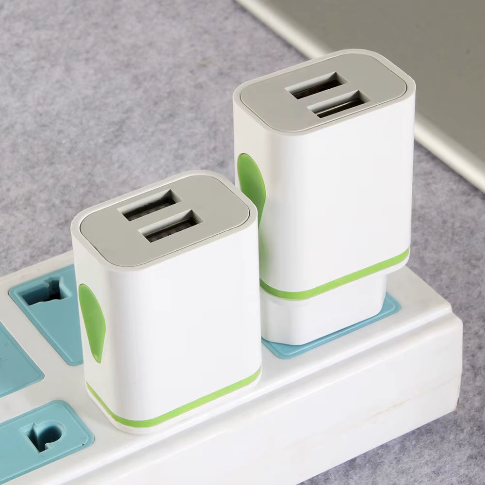 USB Charger LED Travel Fast Charging Adapter Portable Dual Wall Charger Mobile Phone Chargers for Iphone13 12 Samsung S21 Xiaomi