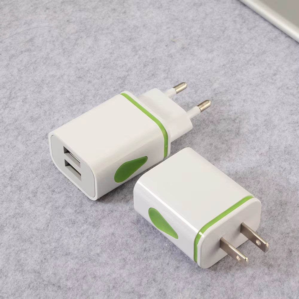USB Charger LED Travel Fast Charging Adapter Portable Dual Wall Charger Mobile Phone Chargers for Iphone13 12 Samsung S21 Xiaomi