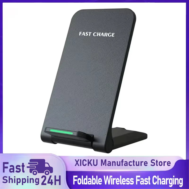 Fast Wireless Charger Stand Pad for Iphone 17 16 15 14 13 Pro Samsung Xiaomi Phone Chargers Induction Fast Charging Dock Station