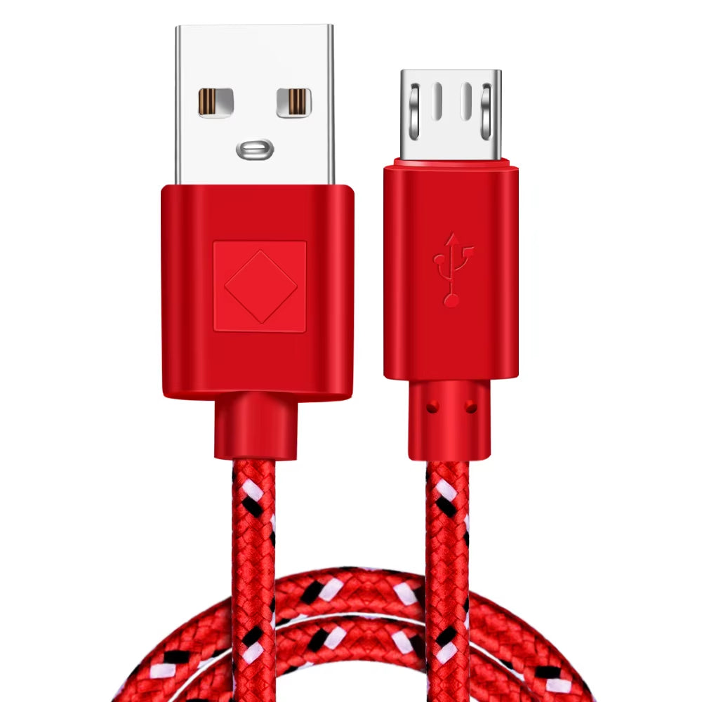 Nylon Braided Micro USB Cable 1M/2M/3M Data Sync USB Charger Cable for Samsung HTC LG Huawei Xiaomi Android Phone Cables