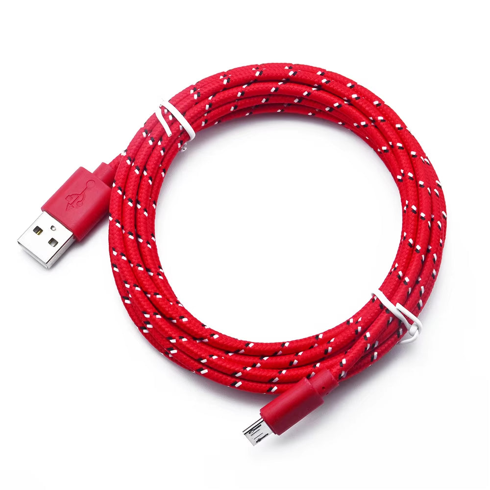 Nylon Braided Micro USB Cable 1M/2M/3M Data Sync USB Charger Cable for Samsung HTC LG Huawei Xiaomi Android Phone Cables