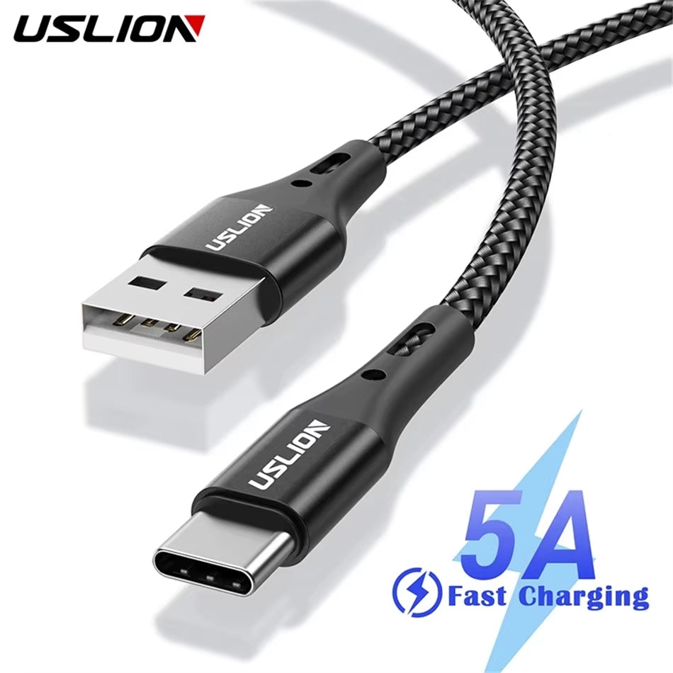 5A USB Type C Data Cable for Samsung S10 S20 Xiaomi Mi 11 Type C Cable USB C Charger Fast Charging Mobile Phone Chargers