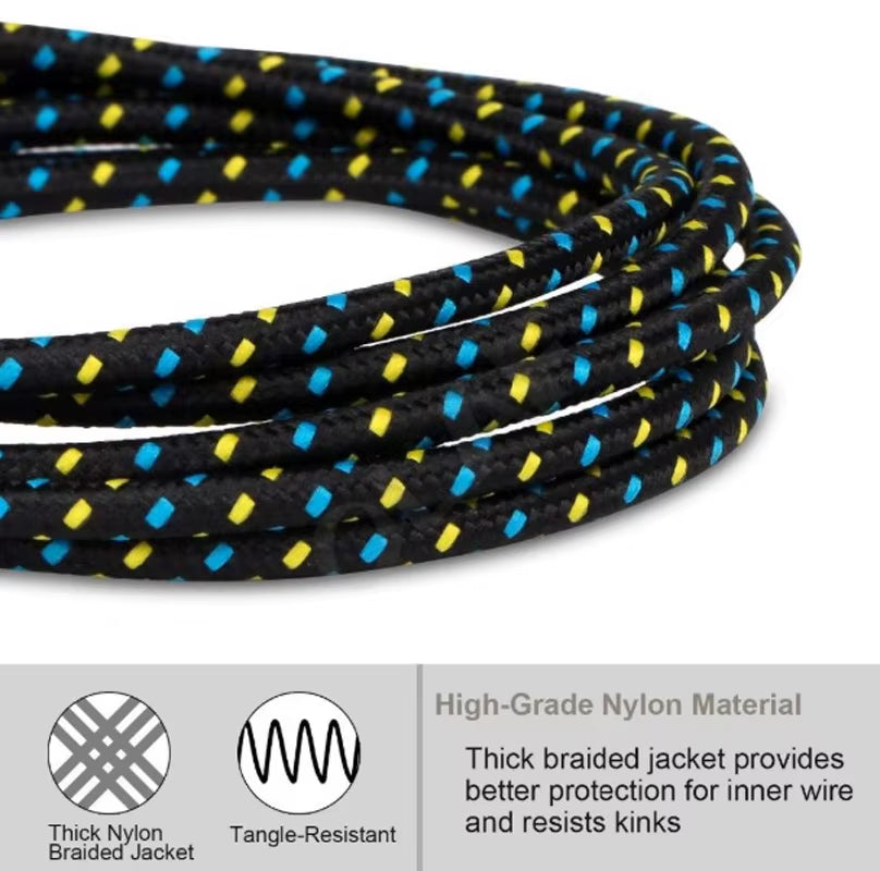 Nylon Braided Micro USB Cable 1M/2M/3M Data Sync USB Charger Cable for Samsung HTC LG Huawei Xiaomi Android Phone Cables