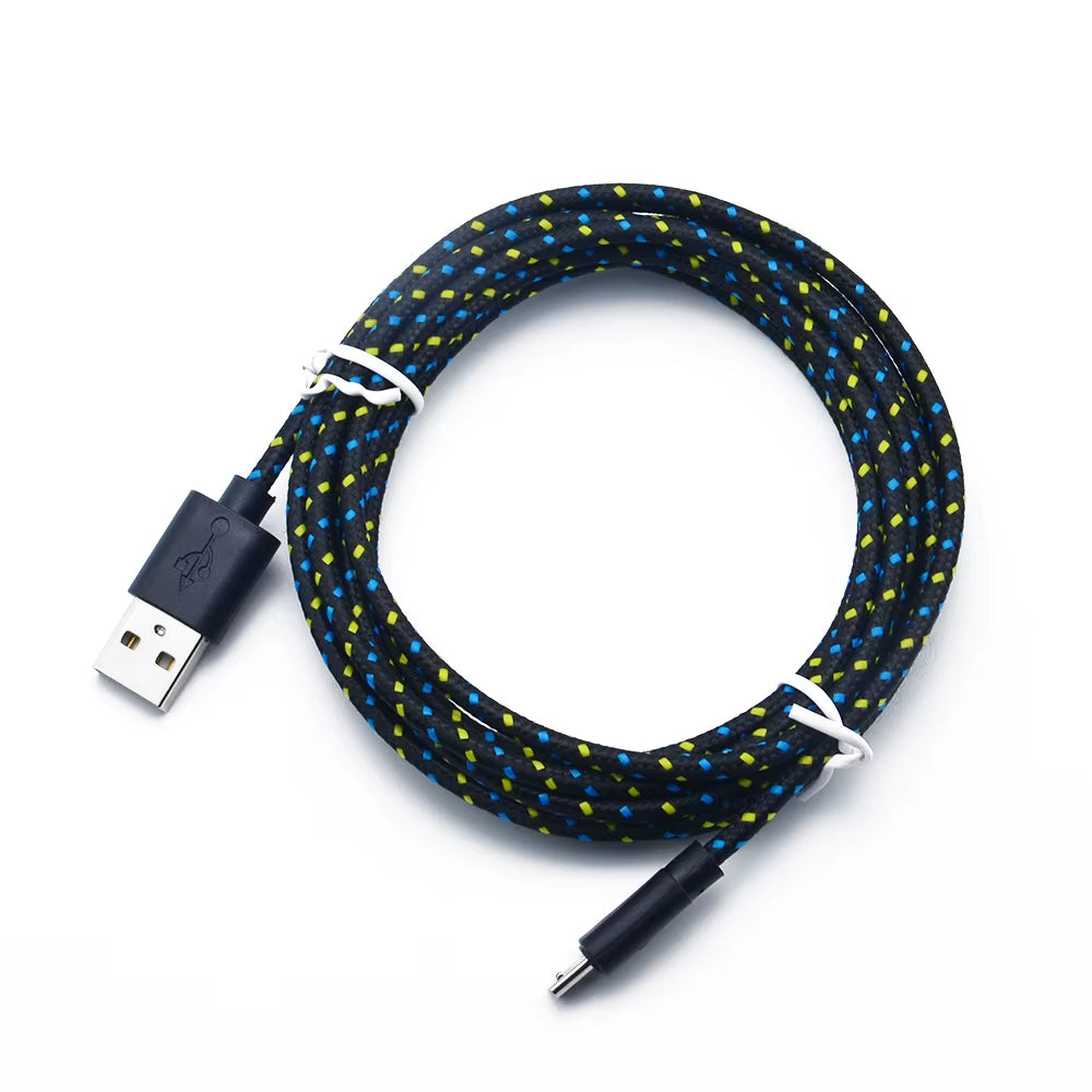 Nylon Braided Micro USB Cable 1M/2M/3M Data Sync USB Charger Cable for Samsung HTC LG Huawei Xiaomi Android Phone Cables