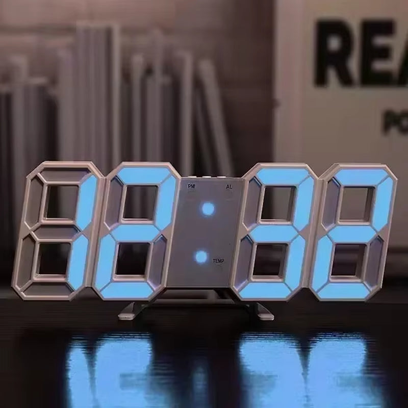 Led Digital Clock Modern Home Decoration Night Light Mode Adjustable Electronic Watch Garden Suitable for Home Wall Art Bedroom