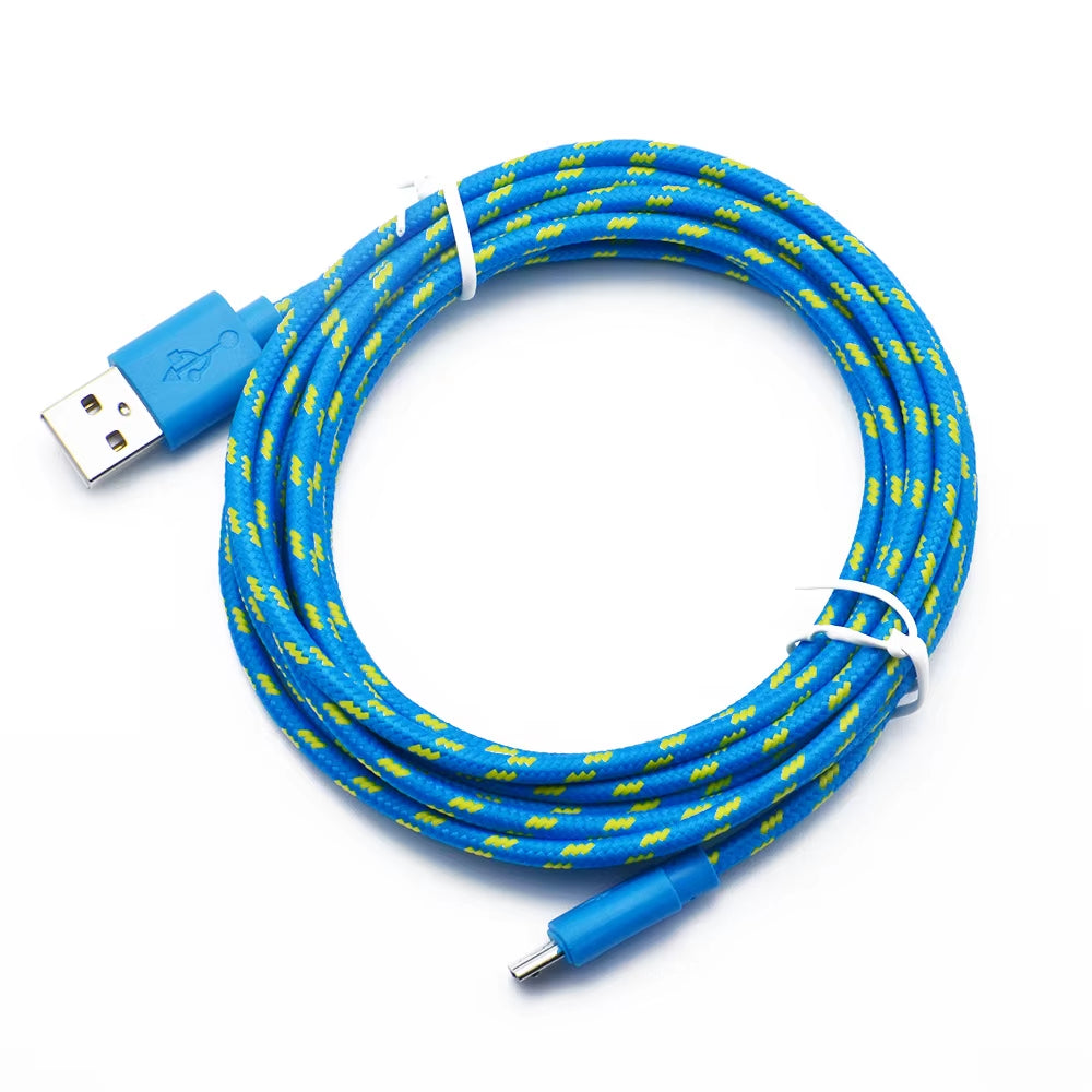 Nylon Braided Micro USB Cable 1M/2M/3M Data Sync USB Charger Cable for Samsung HTC LG Huawei Xiaomi Android Phone Cables